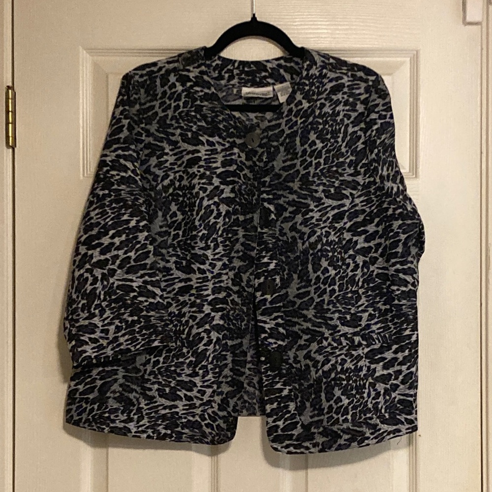 Joanna Black and Gray Animal Print Blazer